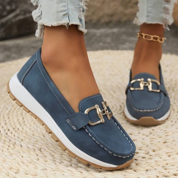 Orthopädische Stilvolle Damen-Loafers - Blau Orthopädische Stilvolle Damen-Loafers - Blau