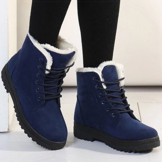 Orthopädische Winterboots mit weichem Futter und Schnürdesign - Blau