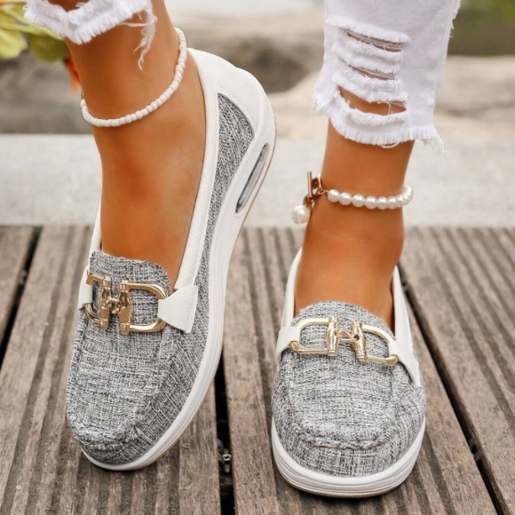 Orthopädische Stilvolle Damen-Loafers - Grau Orthopädische Stilvolle Damen-Loafers - Grau
