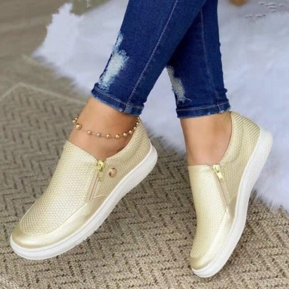 Orthopädische Lena - Bequeme Sommer-Schuhe für Damen - gold Orthopädische Lena - Bequeme Sommer-Schuhe für Damen - gold