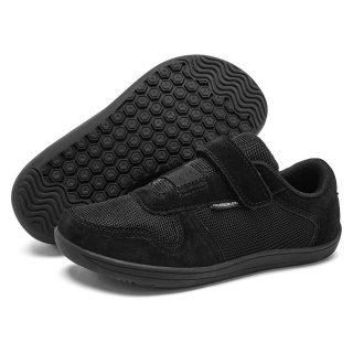 Orthopädische Barfußschuhe für Kinder mit breiten Füßen & hohem Spann - Schwarz