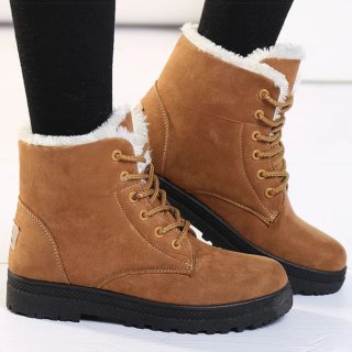 Orthopädische Winterboots mit weichem Futter und Schnürdesign - Braun
