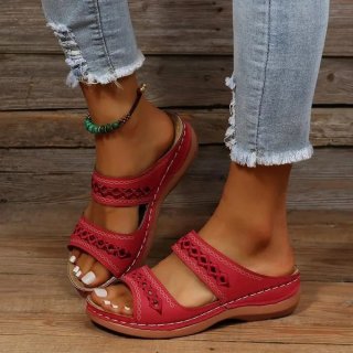 Orthopädische Damen Sandalen für den Sommer - Rot Orthopädische Damen Sandalen für den Sommer - Rot