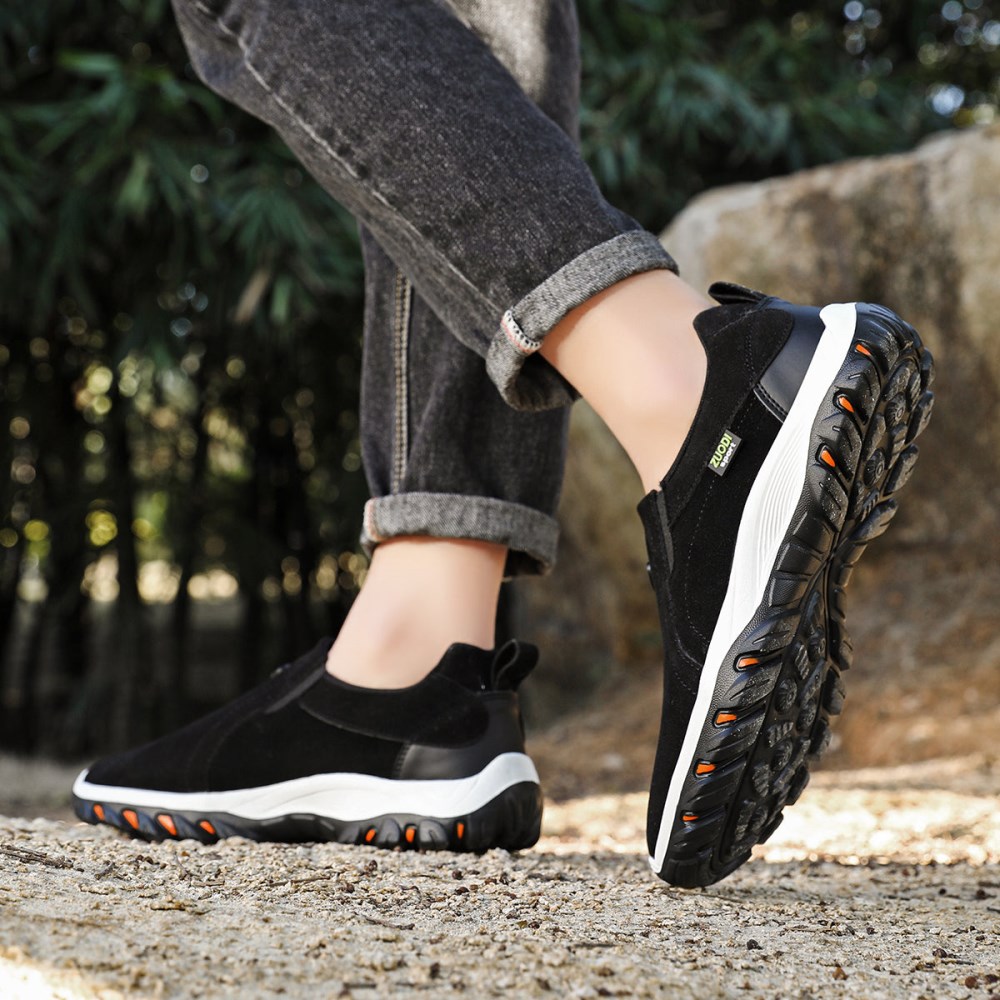 Orthopädische Fersensporn Schuhe – Ergoflex Schmerzlindernder Komfortschuh - Schwarz