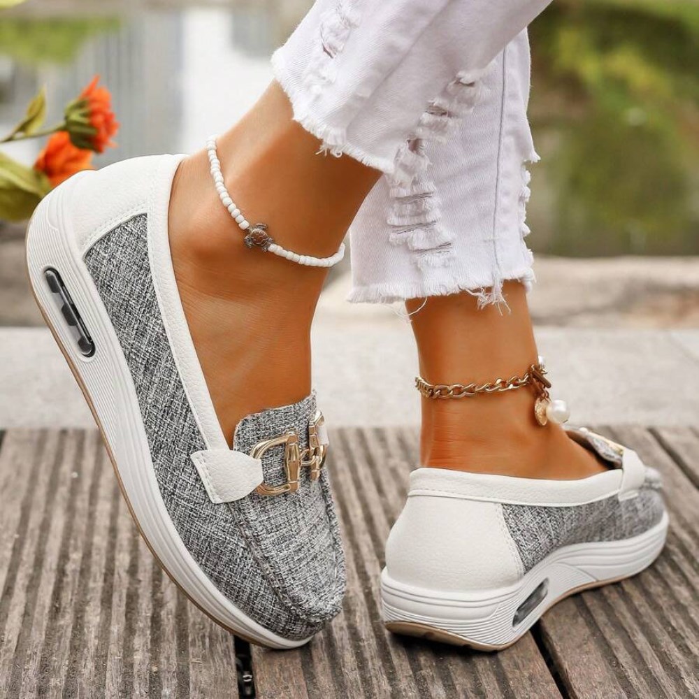 Orthopädische Stilvolle Damen-Loafers - Grau