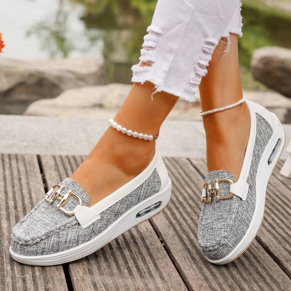 Orthopädische Stilvolle Damen-Loafers - Grau