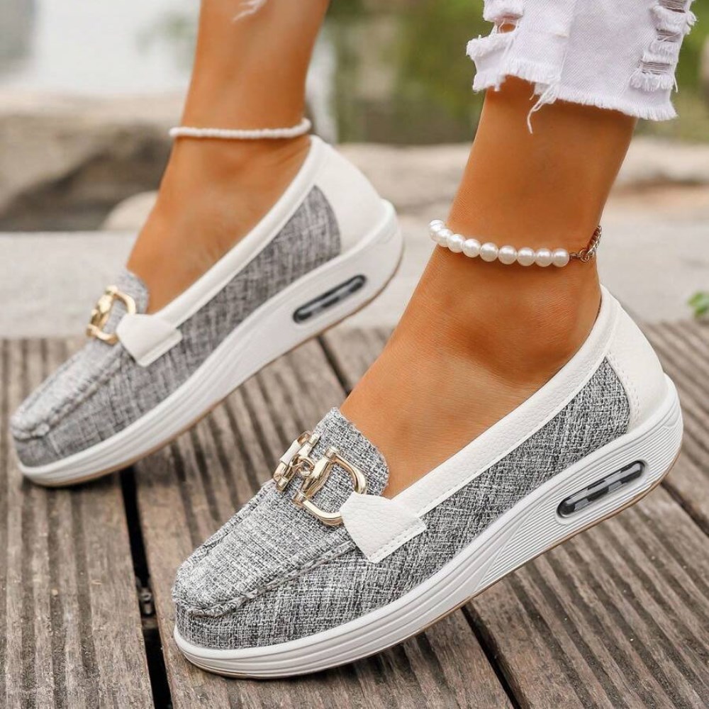 Orthopädische Stilvolle Damen-Loafers - Grau