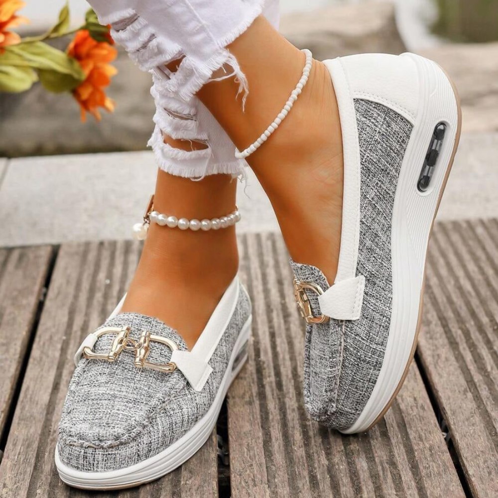 Orthopädische Stilvolle Damen-Loafers - Grau