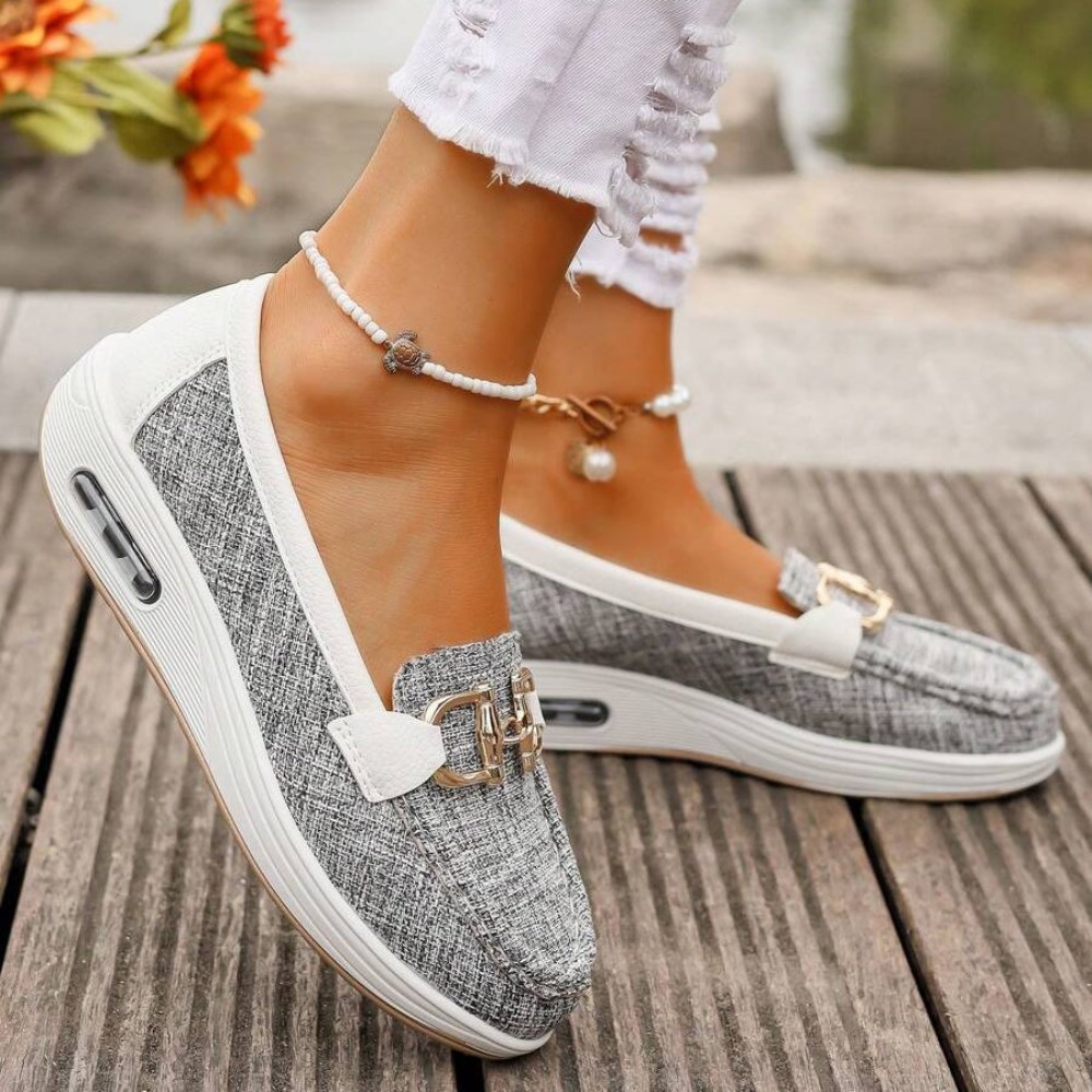 Orthopädische Stilvolle Damen-Loafers - Grau