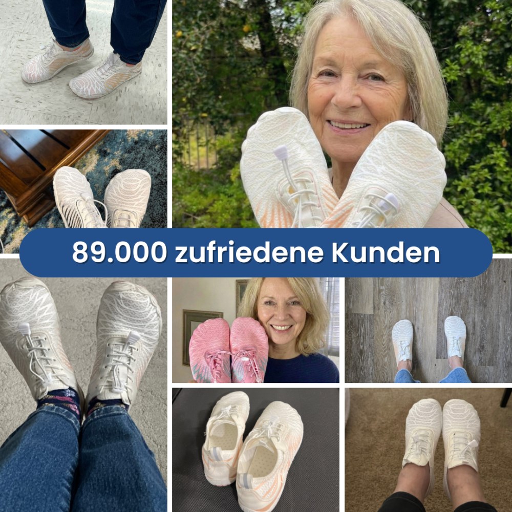 Orthopädische LARA Pro – Gesunde & Rutschfeste Barfußschuhe (Unisex) - Weiß / Rosa