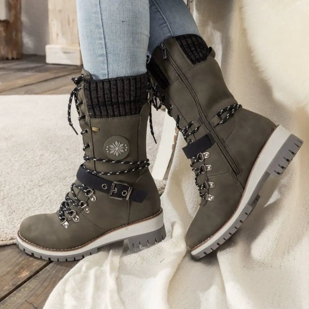 Orthopädische Damen Winterstiefel – Orthopädisch, Warm, Wasserdicht & Rutschfest - Grün