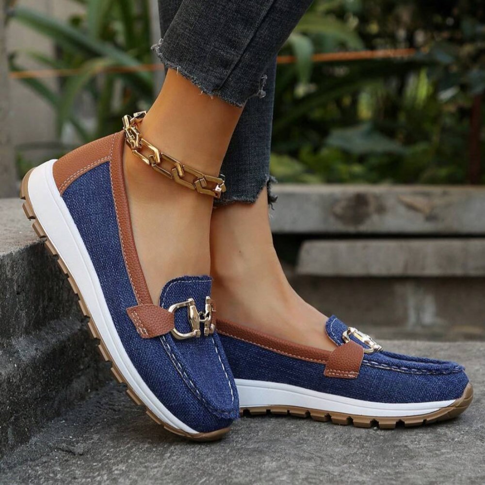 Orthopädische Stilvolle Damen-Loafers - Blau