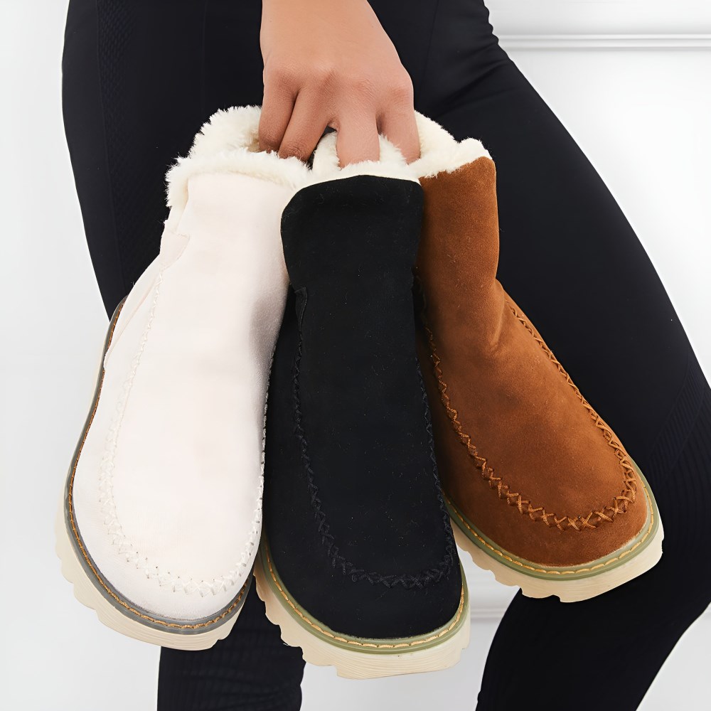 Orthopädische Damenschuhe für den Winter – Bequeme Schneestiefel mit Komfort - Beige