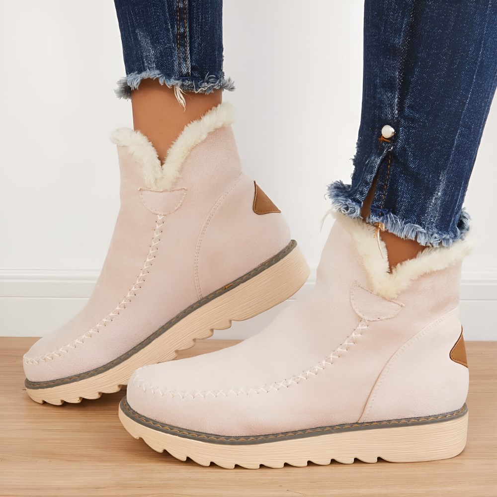 Orthopädische Damenschuhe für den Winter – Bequeme Schneestiefel mit Komfort - Beige