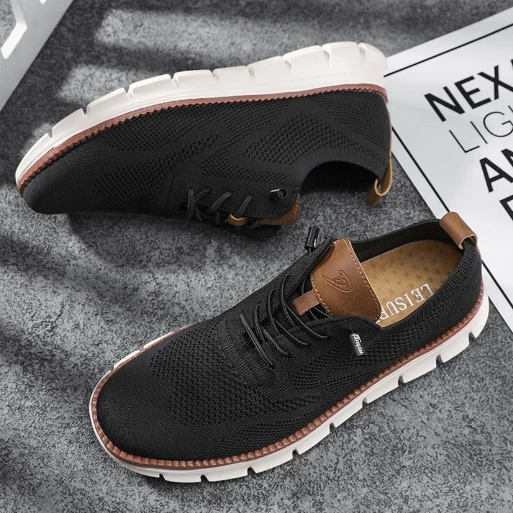 Orthopädische Bequeme Herren Sneaker – Stil und Komfort für jeden Tag - Schwarz
