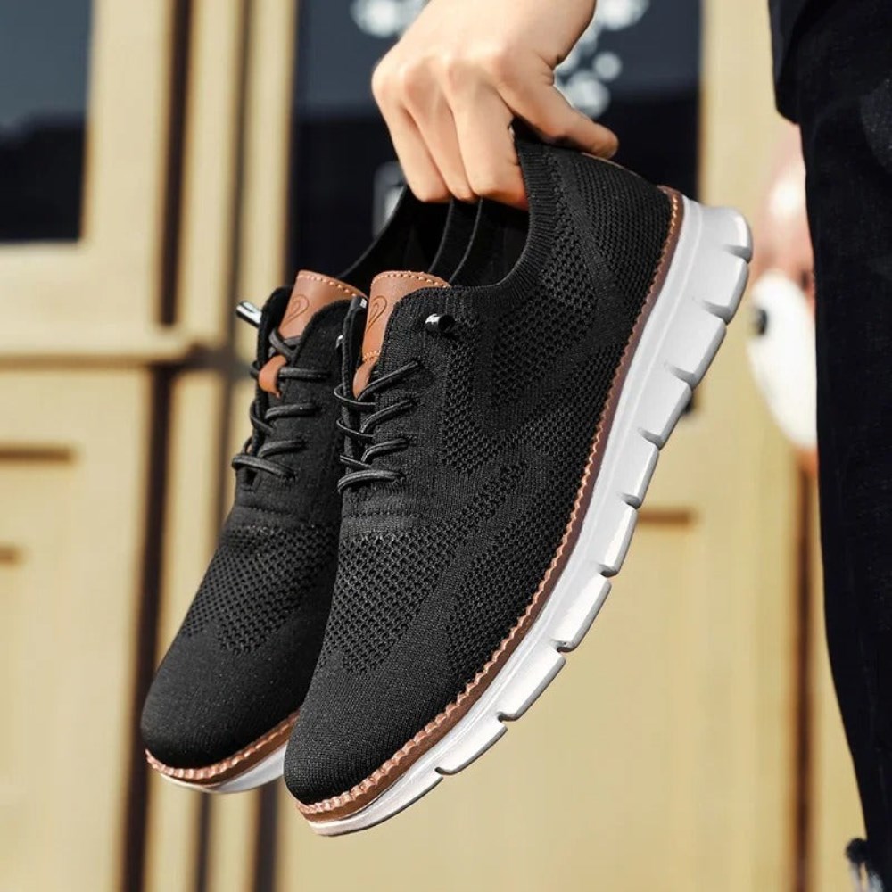 Orthopädische Bequeme Herren Sneaker – Stil und Komfort für jeden Tag - Schwarz