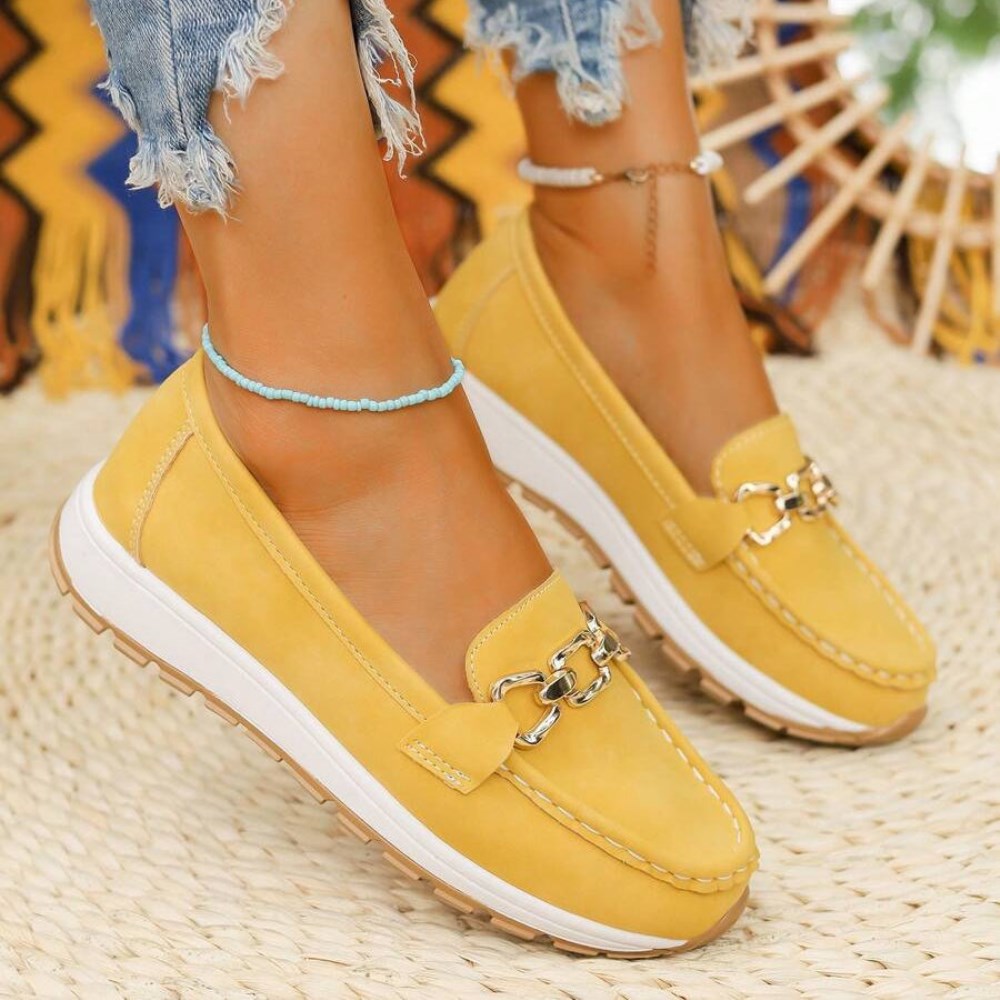 Orthopädische Stilvolle Damen-Loafers - Gelb