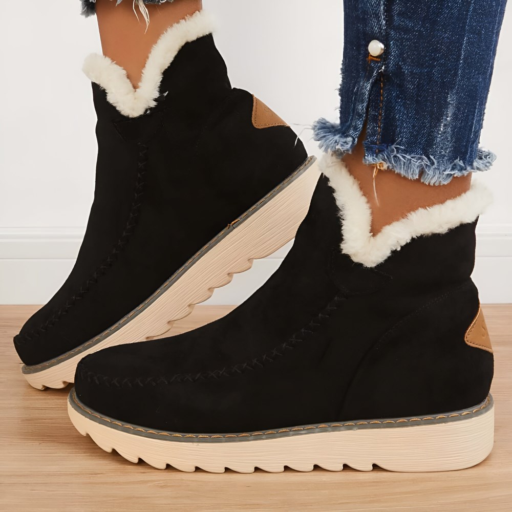 Orthopädische Damenschuhe für den Winter – Bequeme Schneestiefel mit Komfort - Schwarz