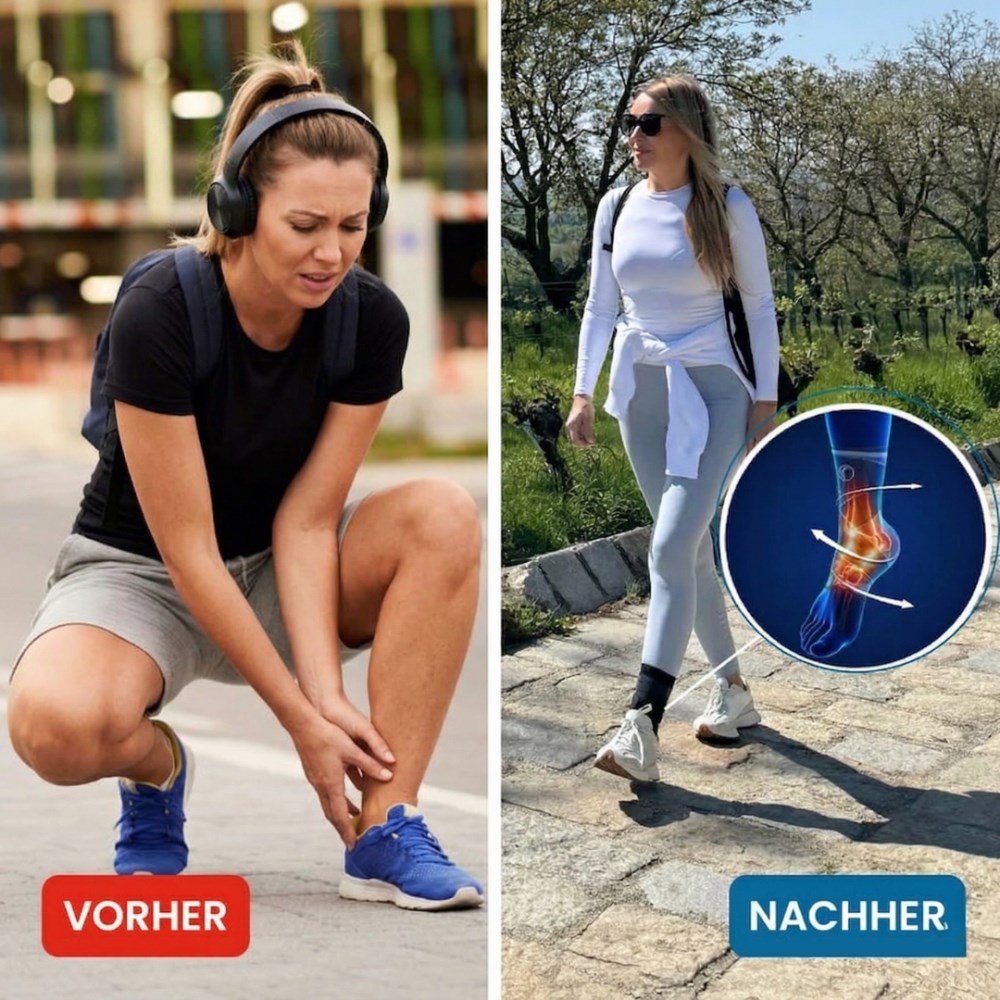 Orthopädische FLEXSOLE Pro – Schmerzlindernde & Stützende Fußbandage bei Fersenschmerzen - Schwarz