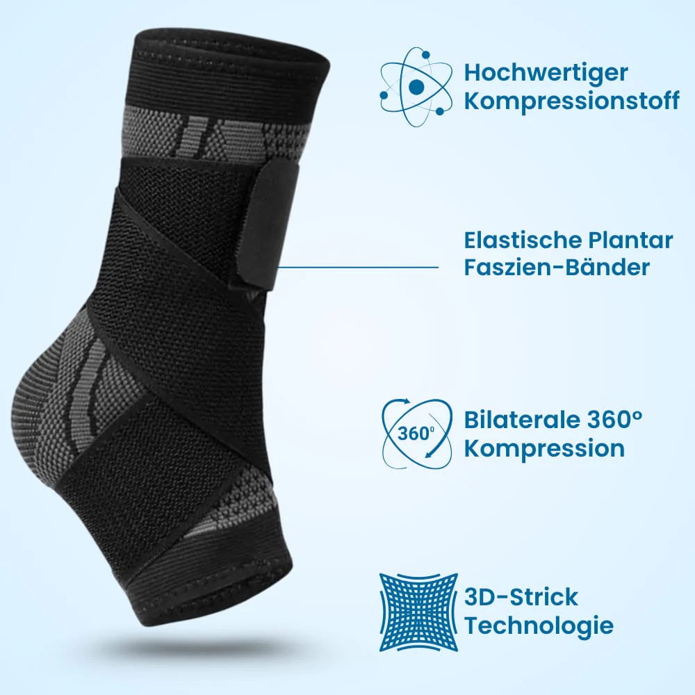Orthopädische FLEXSOLE Pro – Schmerzlindernde & Stützende Fußbandage bei Fersenschmerzen - Schwarz
