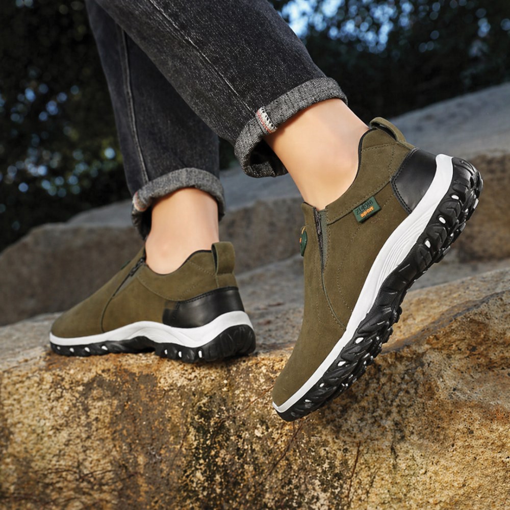 Orthopädische Fersensporn Schuhe – Ergoflex Schmerzlindernder Komfortschuh - Olivgrün