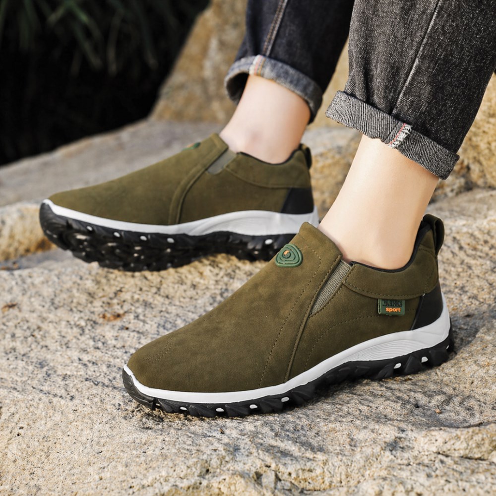 Orthopädische Fersensporn Schuhe – Ergoflex Schmerzlindernder Komfortschuh - Olivgrün
