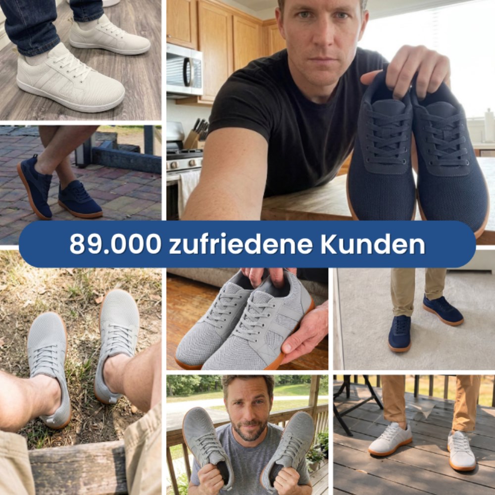Orthopädische LARA Wide Pro – Extra Breite Barfußschuhe mit natürlicher Bewegungsfreiheit (Unisex) - Grau