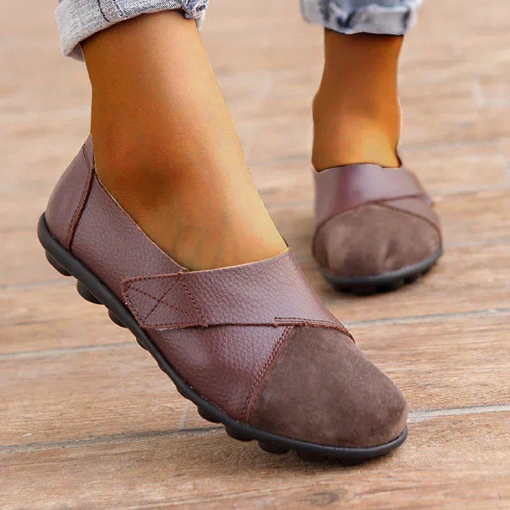 Orthopädische ElegantEase Slipper – Orthopädische Komfort - Braun