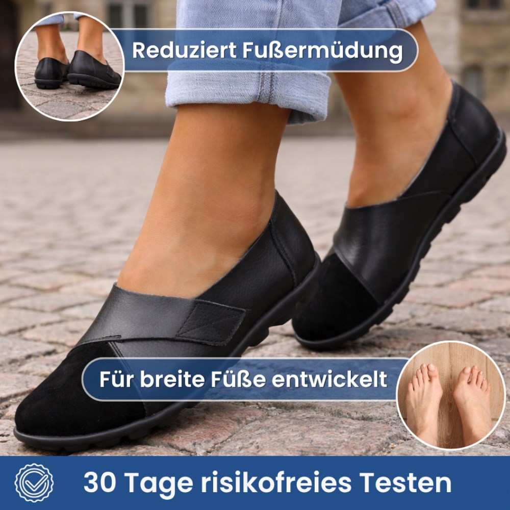 Orthopädische ElegantEase Slipper – Orthopädische Komfort - Schwarz