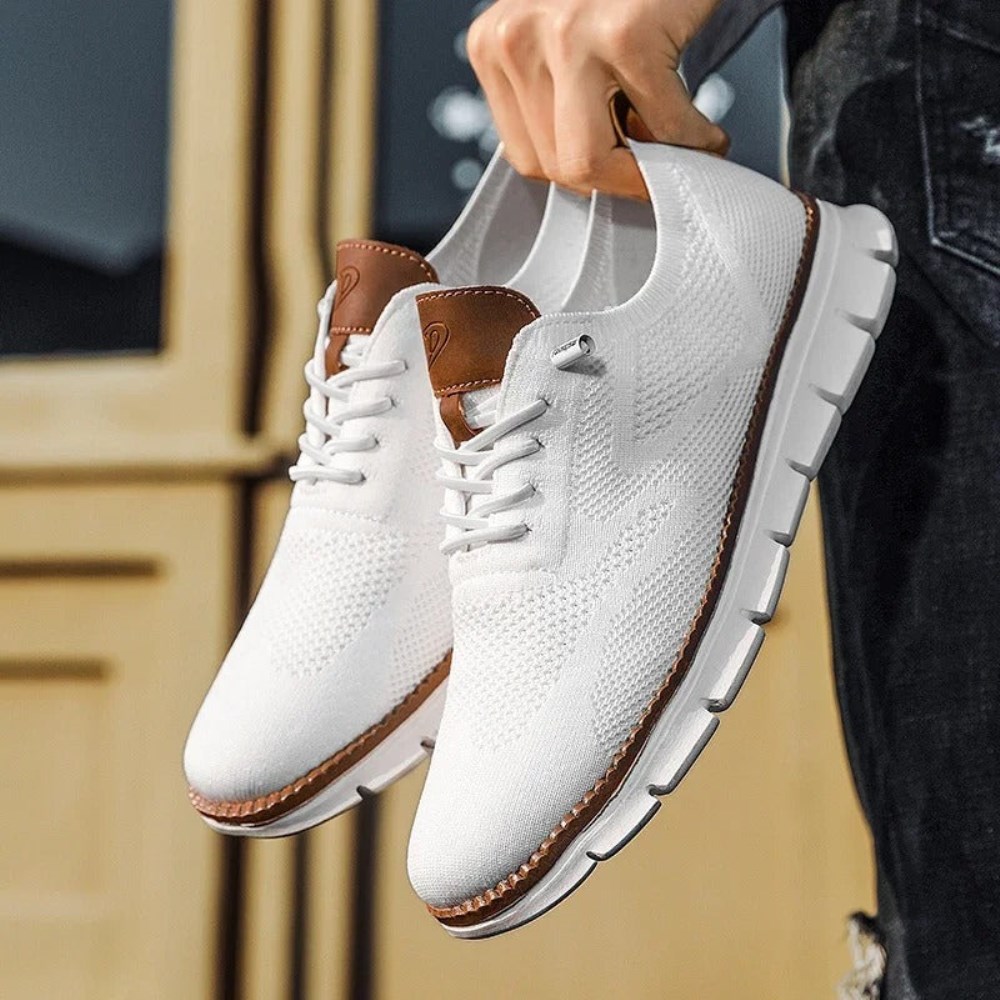 Orthopädische Bequeme Herren Sneaker – Stil und Komfort für jeden Tag - Weiß