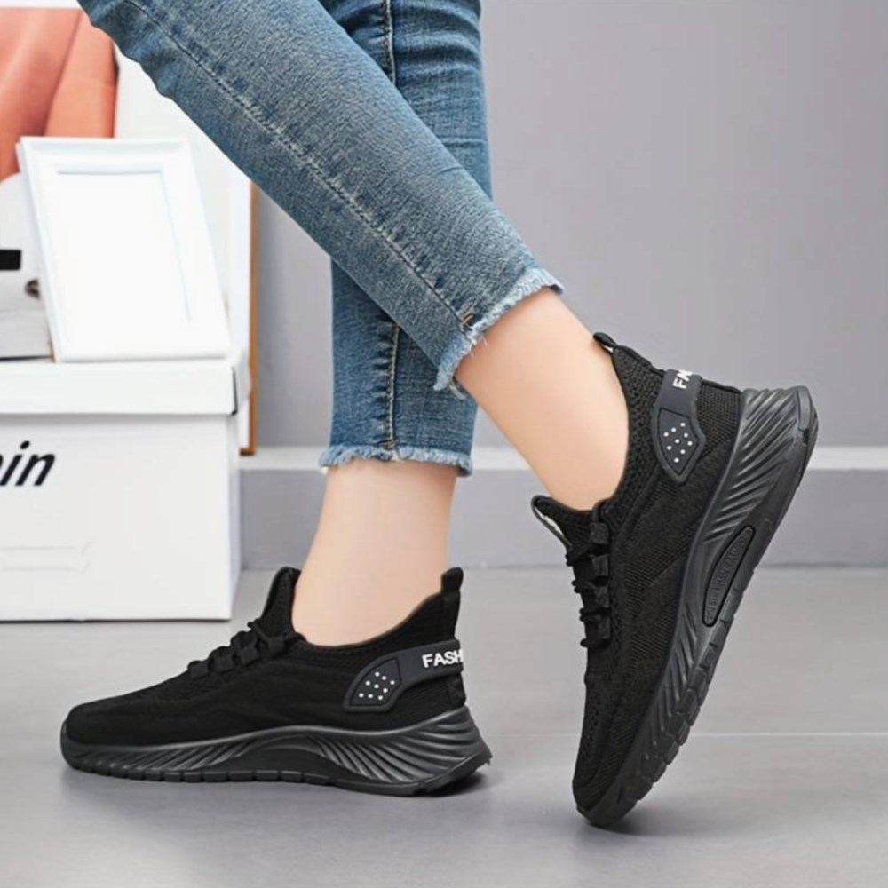 Orthopädische CLOUD Pro – Ergonomische & Leichte Damen-Sneaker mit breiter Zehenbox (Unisex) - Schwarz