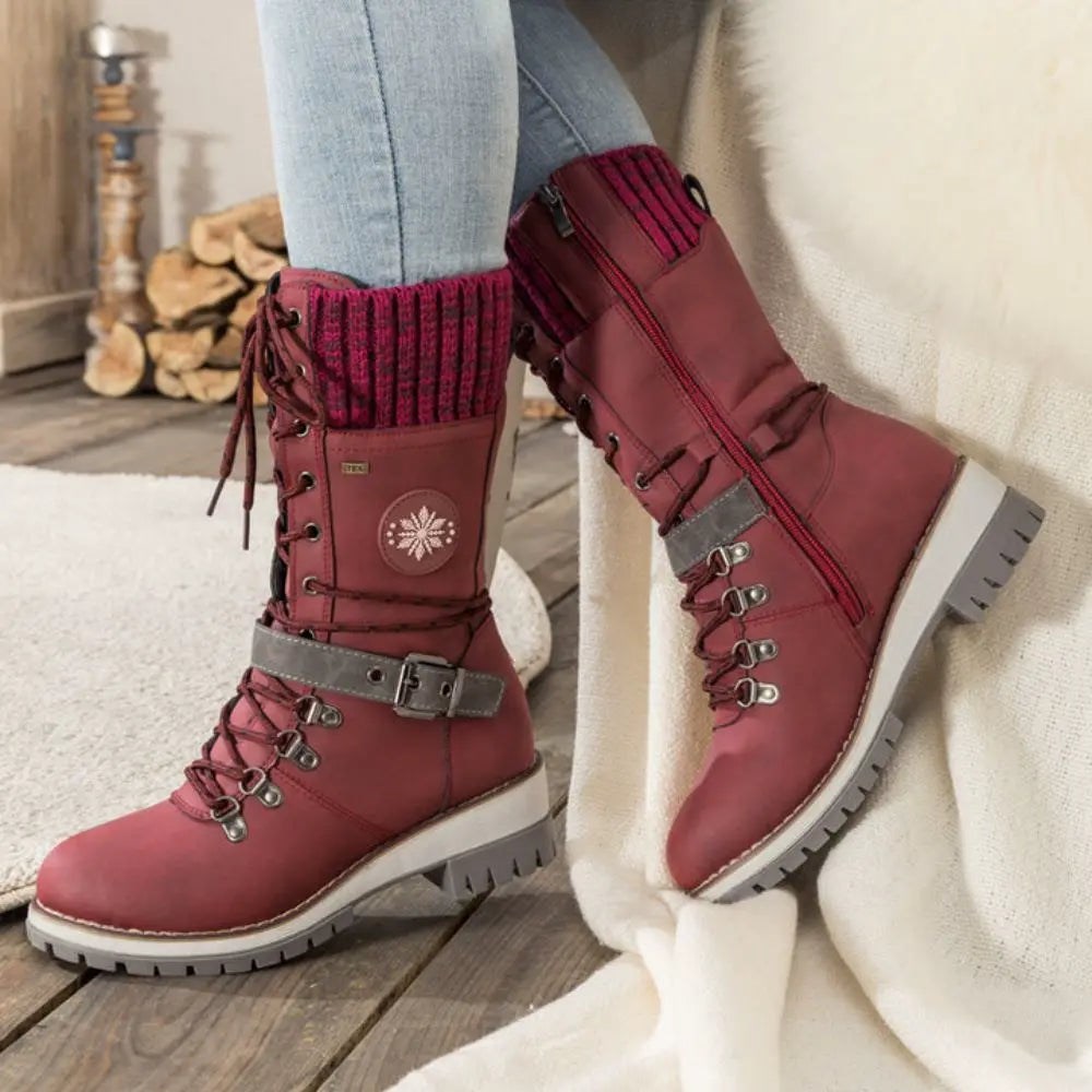 Orthopädische Damen Winterstiefel – Orthopädisch, Warm, Wasserdicht & Rutschfest - Rot