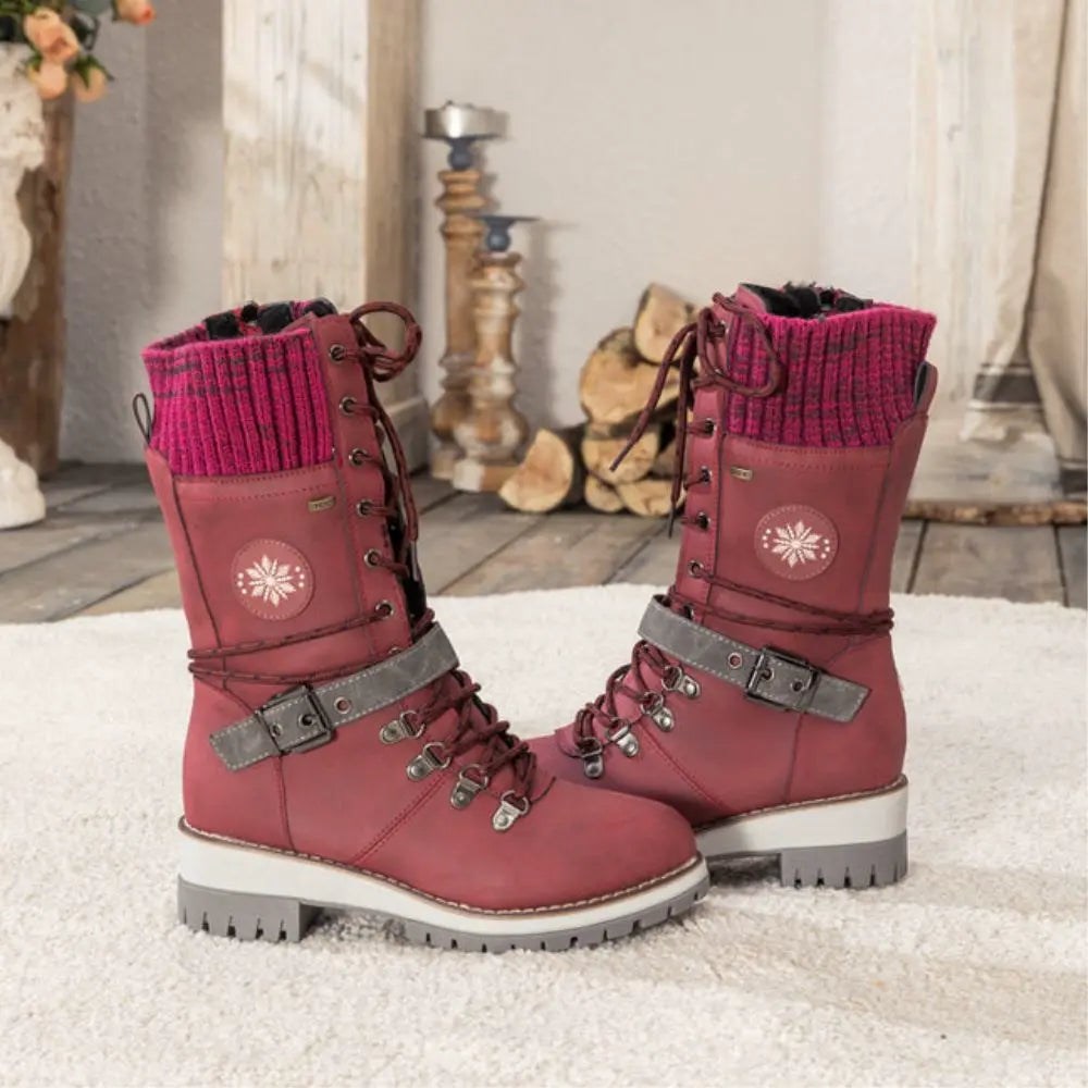 Orthopädische Damen Winterstiefel – Orthopädisch, Warm, Wasserdicht & Rutschfest - Rot