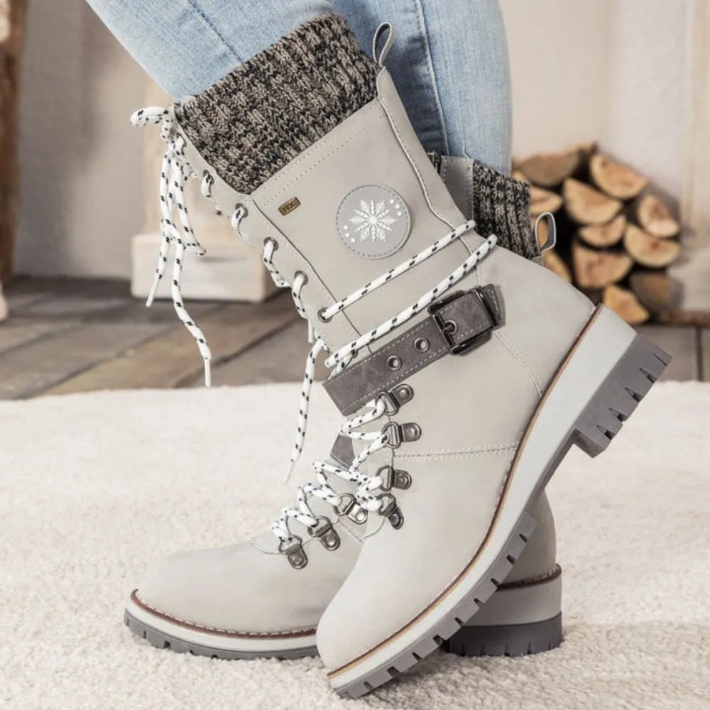 Orthopädische Damen Winterstiefel – Orthopädisch, Warm, Wasserdicht & Rutschfest - Hellgrau