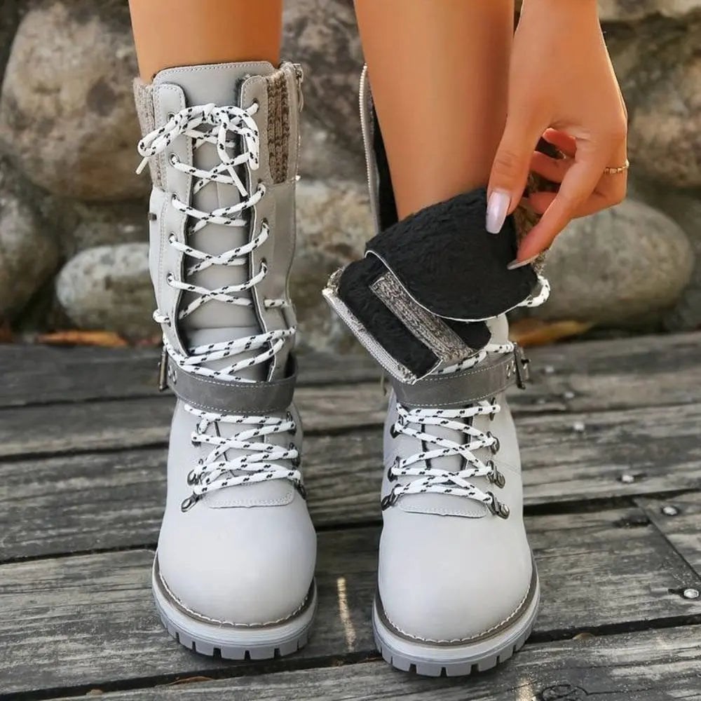 Orthopädische Damen Winterstiefel – Orthopädisch, Warm, Wasserdicht & Rutschfest - Hellgrau