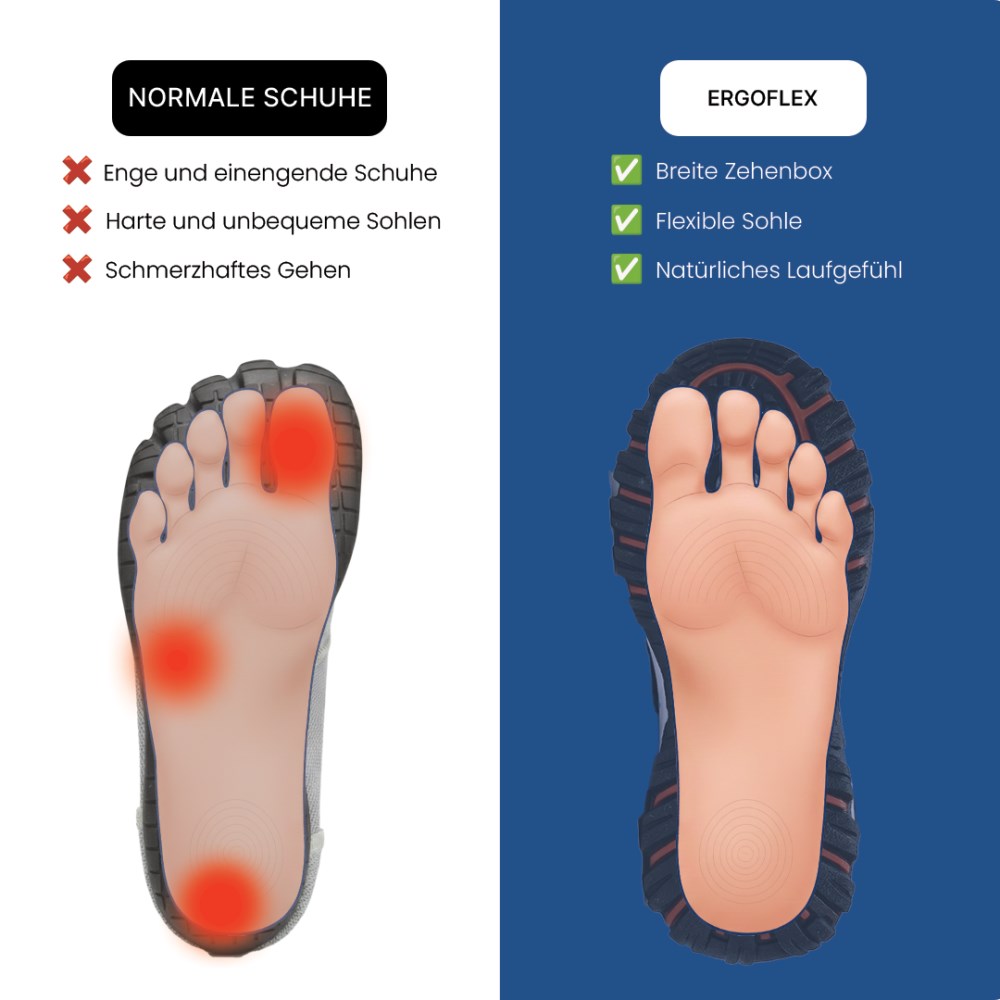 Orthopädische Wanderschuhe - Ergoflex - Grau
