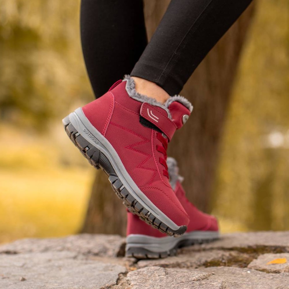 Orthopädische OrthoStiefel - Ergonomische Winterstiefel für Wärme und Schmerzfreiheit - Rot