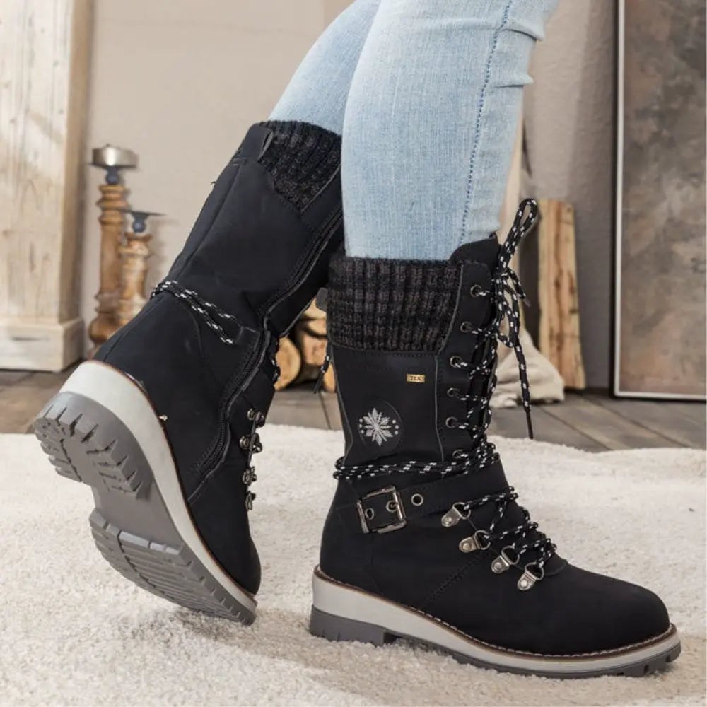 Orthopädische Damen Winterstiefel – Orthopädisch, Warm, Wasserdicht & Rutschfest - Schwarz