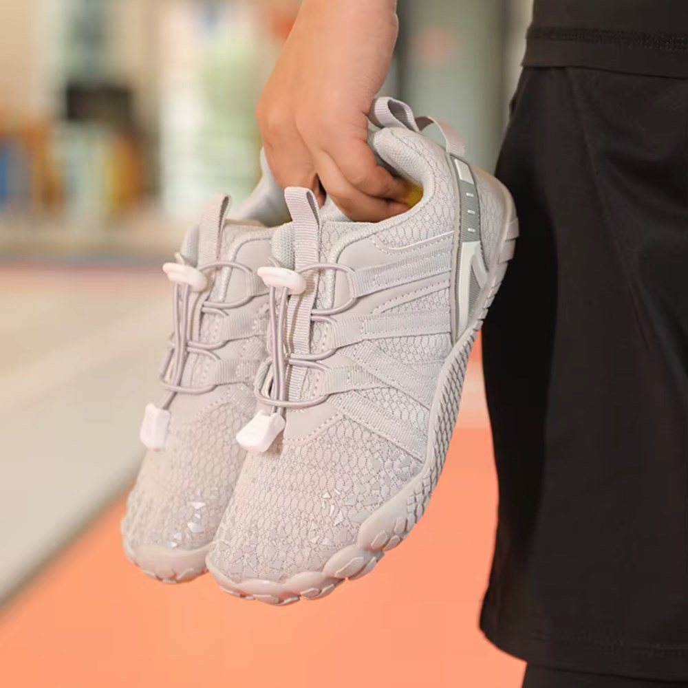 Orthopädische Flexible Barfußschuhe für Kinderfüße - FlexiFit Active - Grau