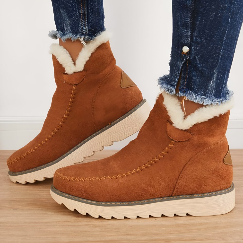 Orthopädische Damenschuhe für den Winter – Bequeme Schneestiefel mit Komfort - Braun