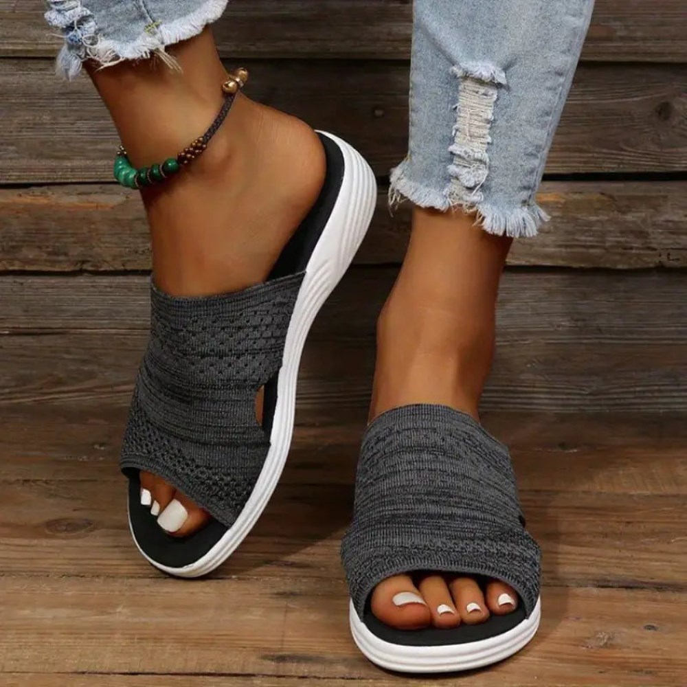 Orthopädische Mila – Komfort-Sandalen mit Ergonomischer Dämpfung - Dunkelgrau
