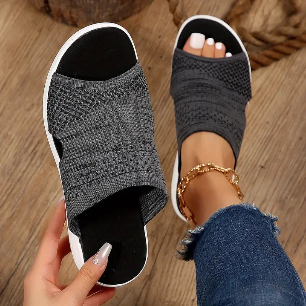 Orthopädische Mila – Komfort-Sandalen mit Ergonomischer Dämpfung - Dunkelgrau