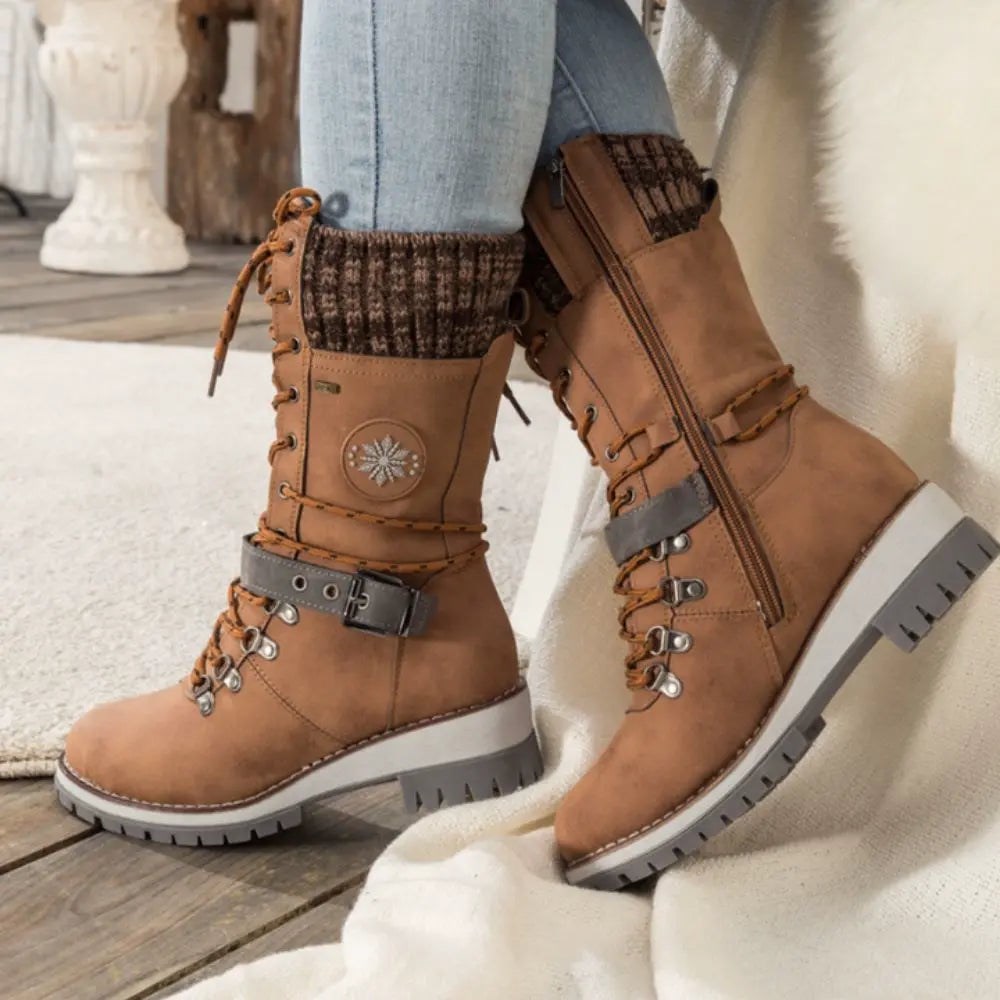 Orthopädische Damen Winterstiefel – Orthopädisch, Warm, Wasserdicht & Rutschfest - Braun