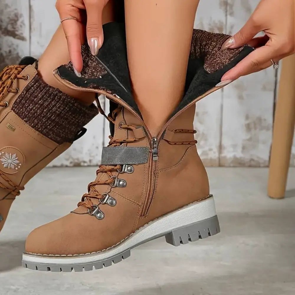 Orthopädische Damen Winterstiefel – Orthopädisch, Warm, Wasserdicht & Rutschfest - Braun