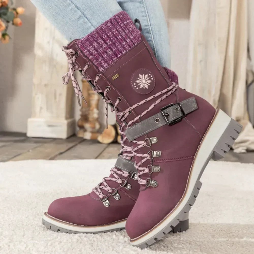 Orthopädische Damen Winterstiefel – Orthopädisch, Warm, Wasserdicht & Rutschfest - Violett