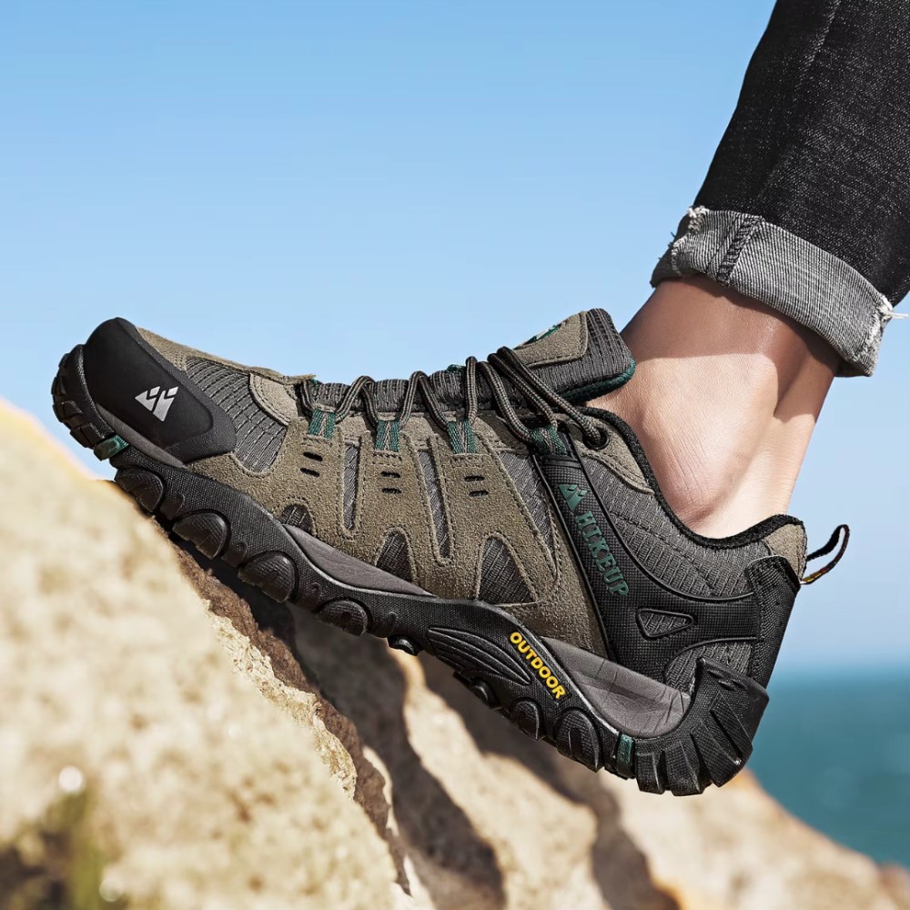 Orthopädische Herren Wanderschuhe – HikeUp Outdoor-Schuhe für Abenteuer - Khaki