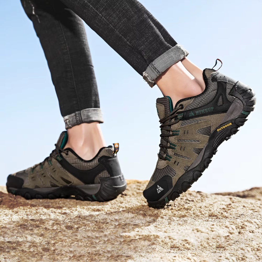 Orthopädische Herren Wanderschuhe – HikeUp Outdoor-Schuhe für Abenteuer - Khaki