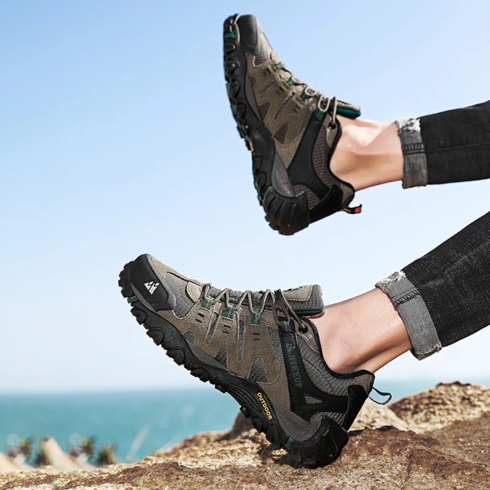 Orthopädische Herren Wanderschuhe – HikeUp Outdoor-Schuhe für Abenteuer - Khaki