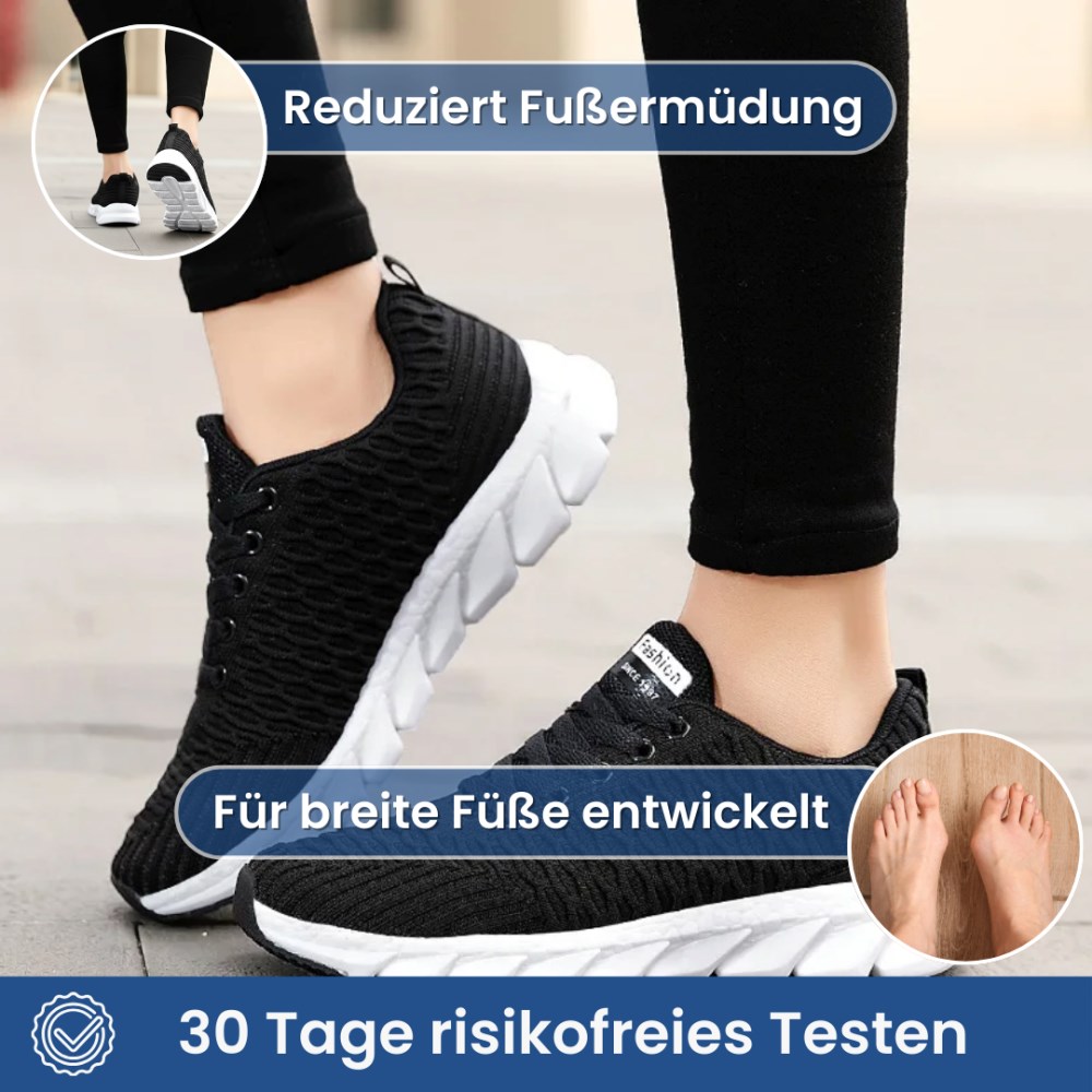 Orthopädische Damen Sneaker mit Komfort - Schwarz