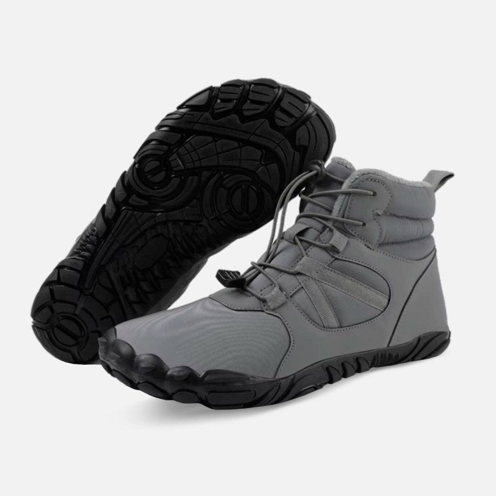 Orthopädische Winter Barfußstiefel - Unisex - Grau
